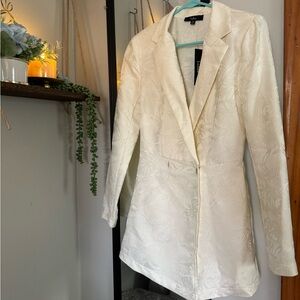 Elegant Cream Blazer Dress